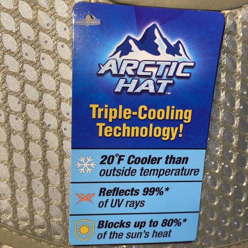 Artic Hat NWT Unisex Triple Cooling Technology Grey - Adjustable Chin Strap OS